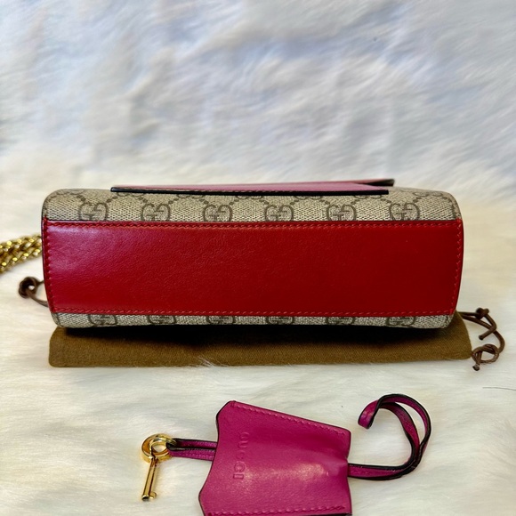 Gucci Red Pink and Gold Chain Shoulder Bag - Picture 9 of 14